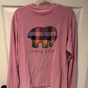 Ivory Ella Long Sleeved Pink Unisex T-Shirt